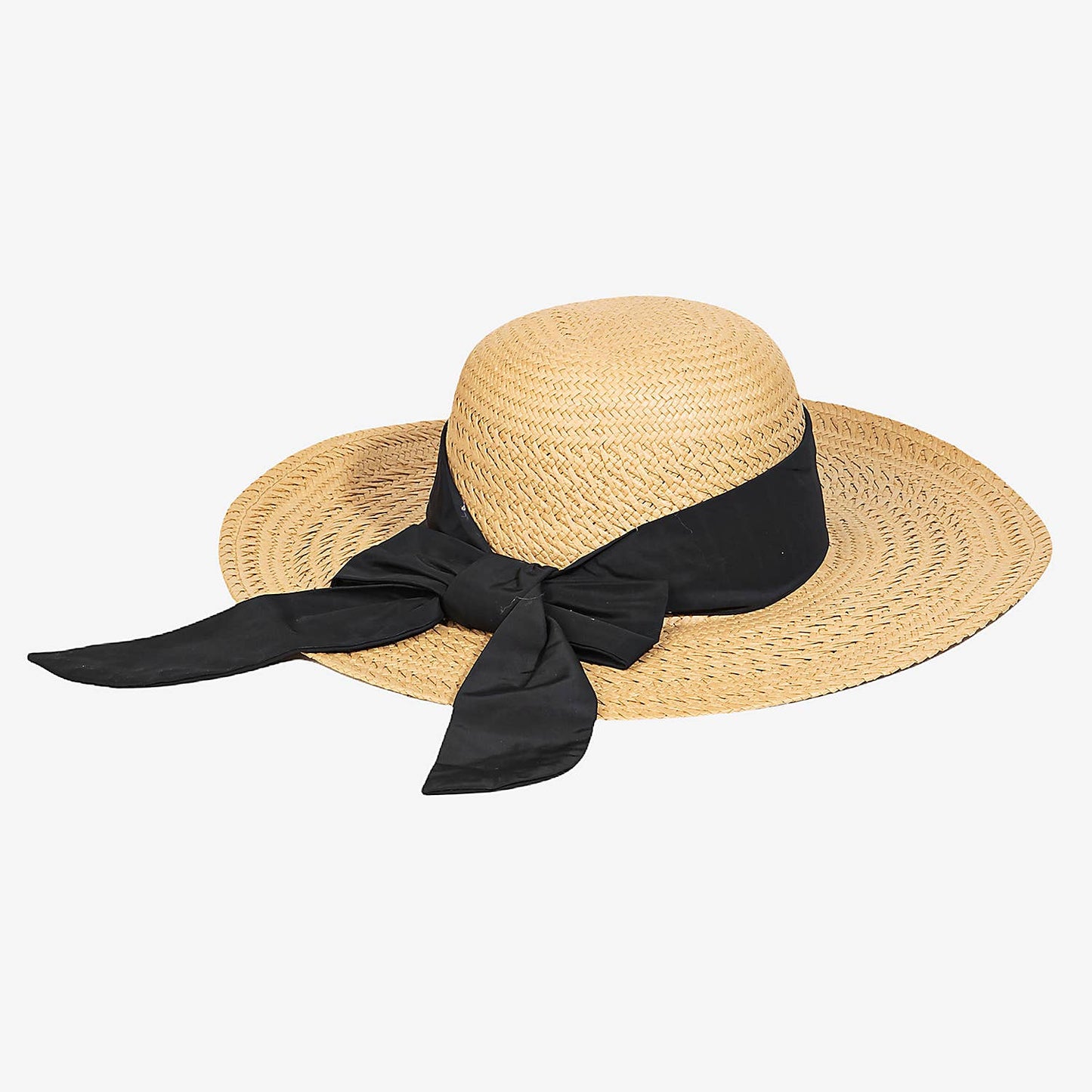 Straw Braided Faux Leather Strap Sun Hat