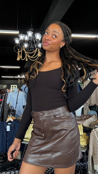 Bekah Faux Leather Skirt