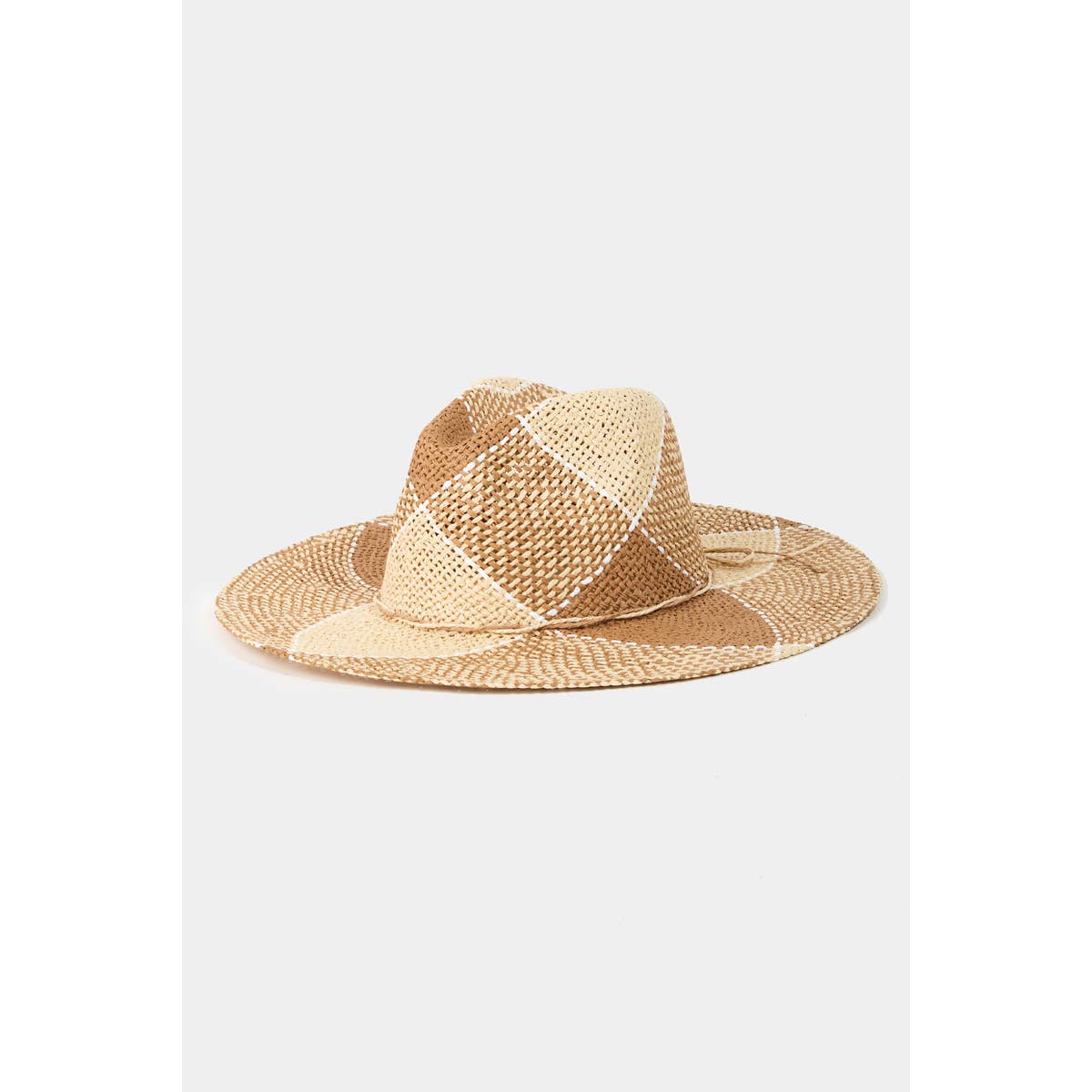 Two Tone Straw Braid Hat