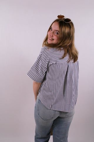 Harper Striped Pocket Top