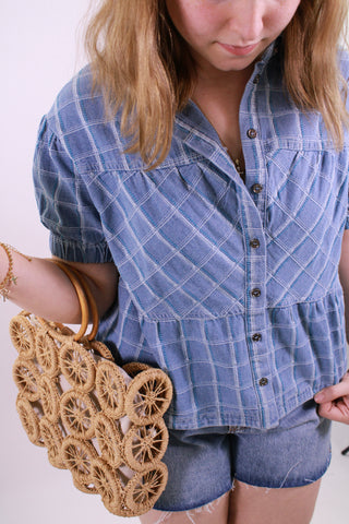 The Cool Girl Check Denim Top