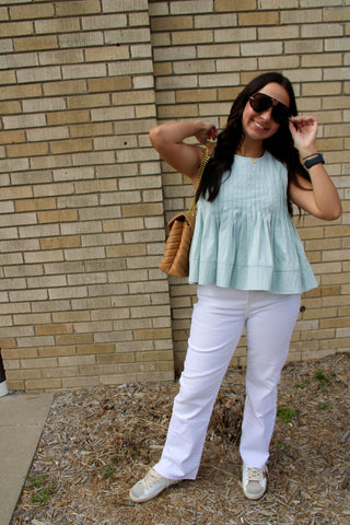 Sophia Pleated Peplum Tank