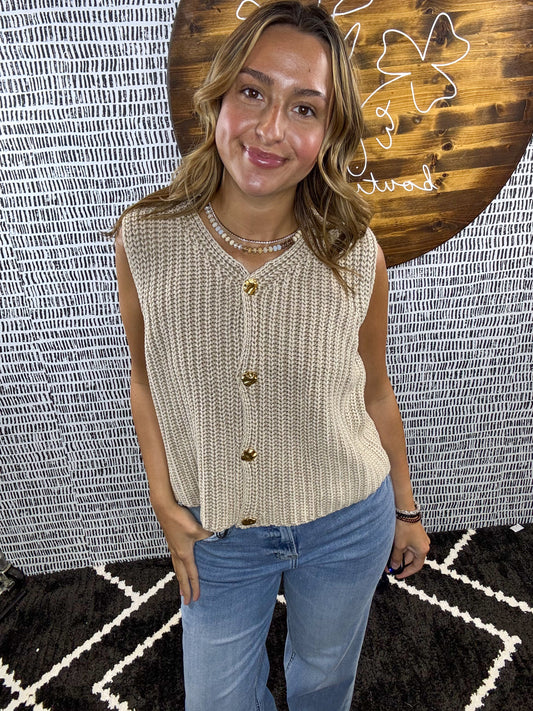 Lena Ribbing Knit Vest