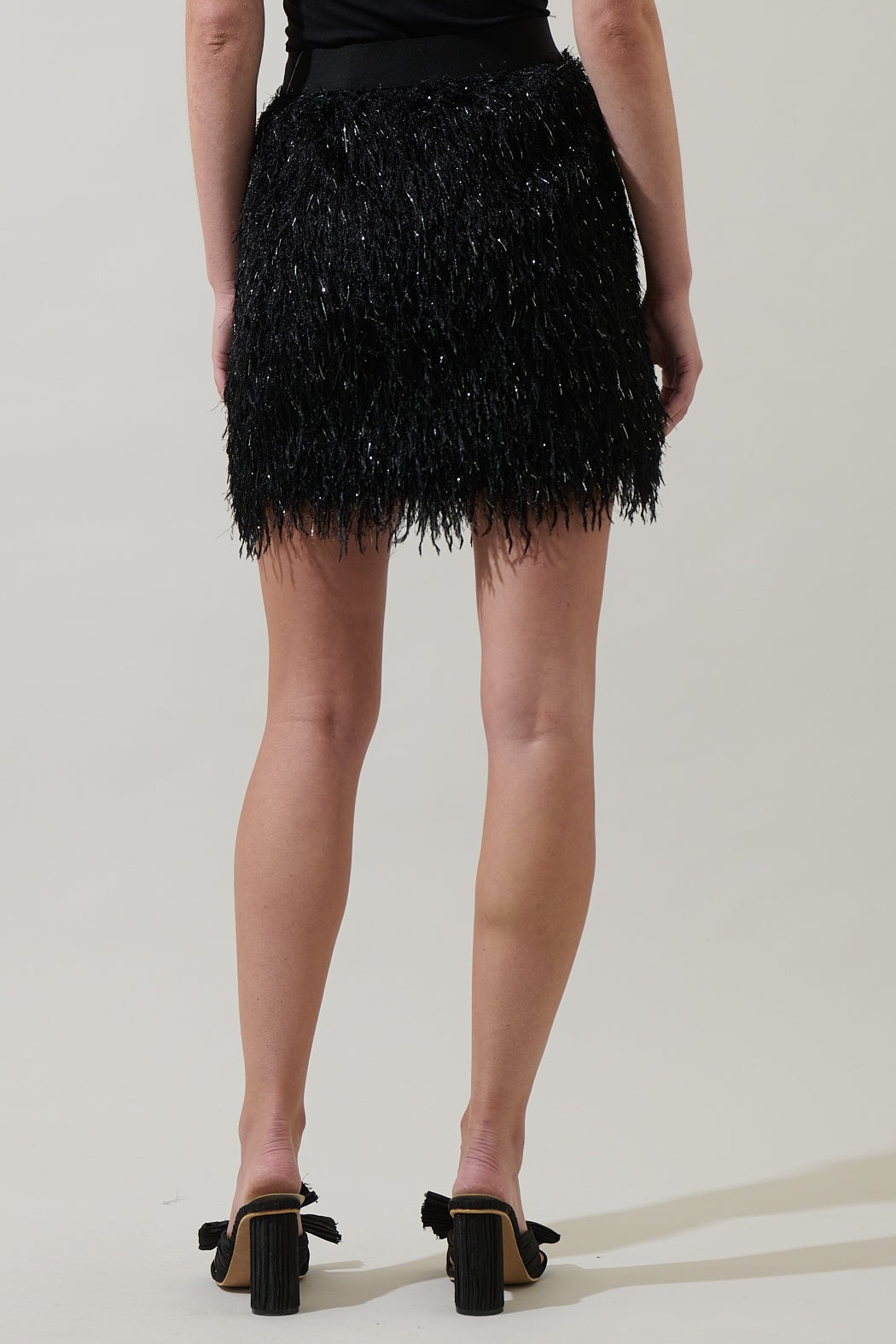 Himari Metallic Fringe Mini Skirt