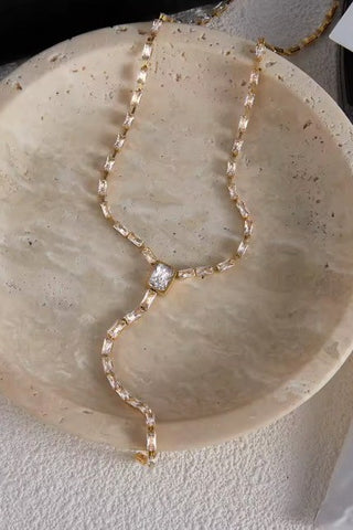 Rhinestone Y Necklace