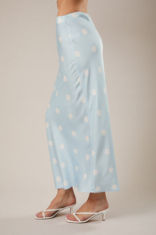 Dotty Satin Midi Skirt