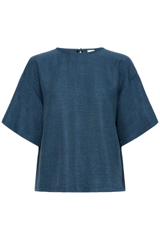 Navy Coastline Tie Back Top
