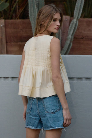 Sophia Pleated Peplum Tank