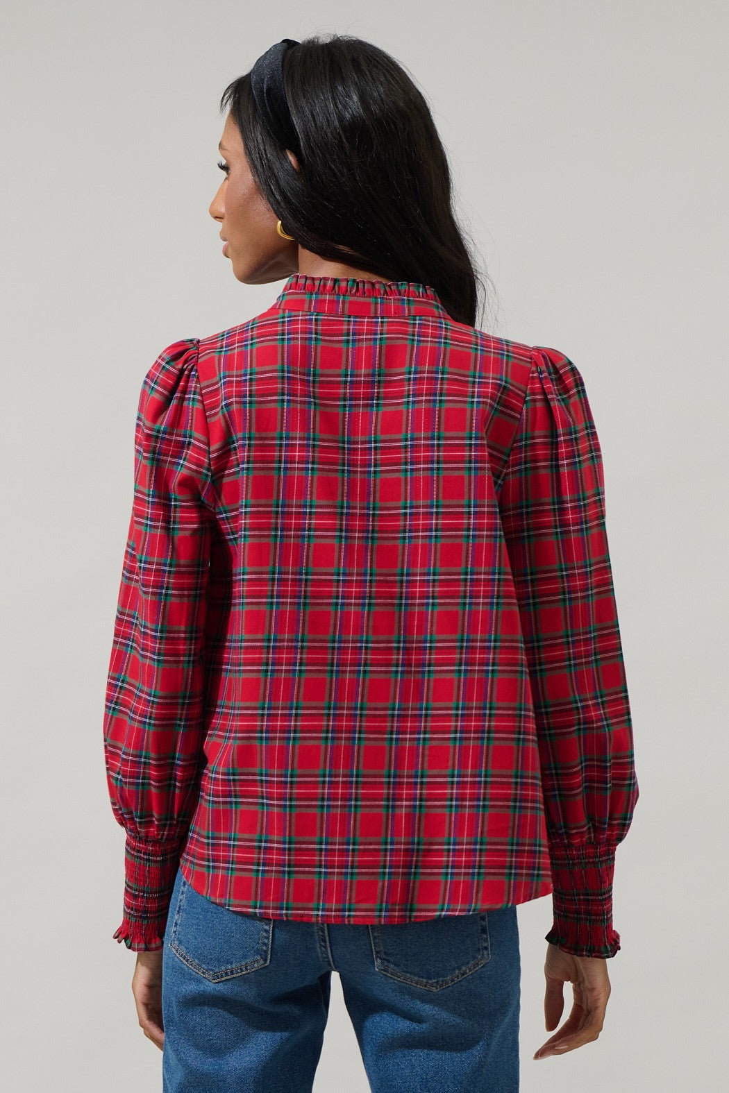 Chapman Plaid Button Down Top