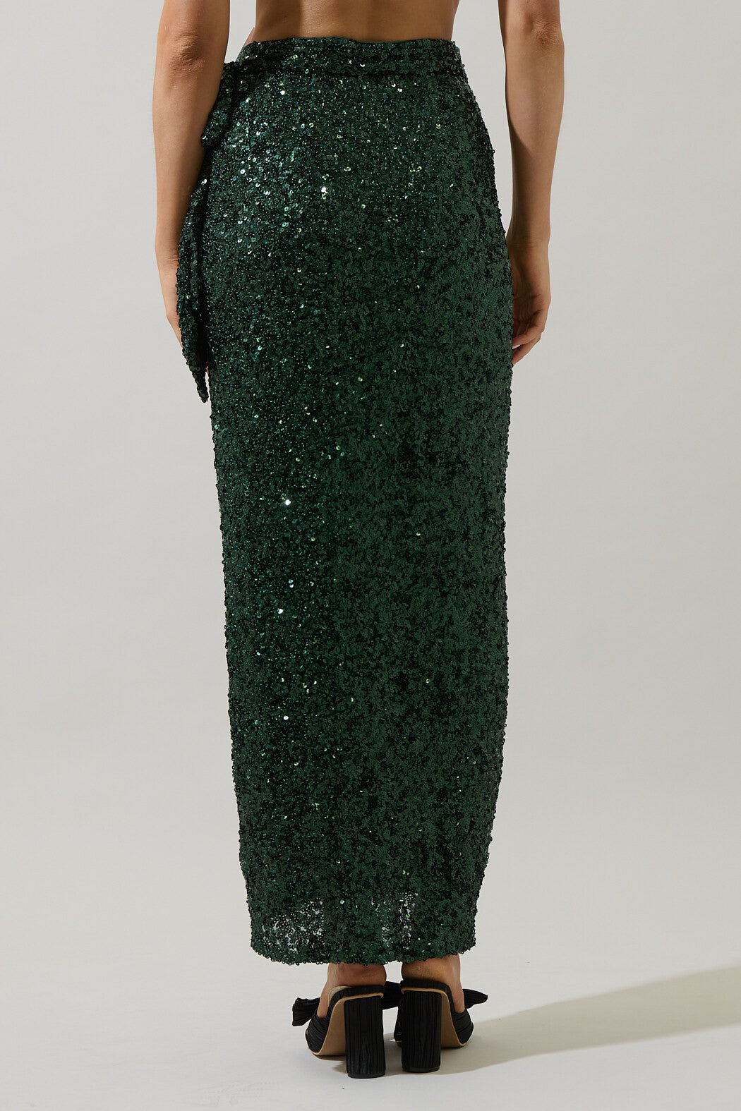 Korina Sequin Wrap Maxi Skirt