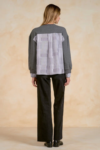 Mollie Plaid Two Tone Top