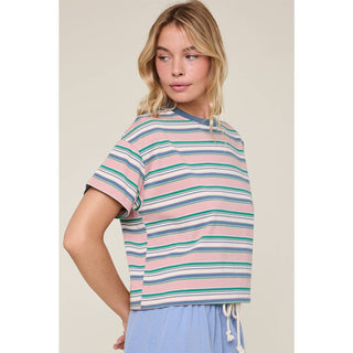 Sunny Multi Stripe Knit Tee