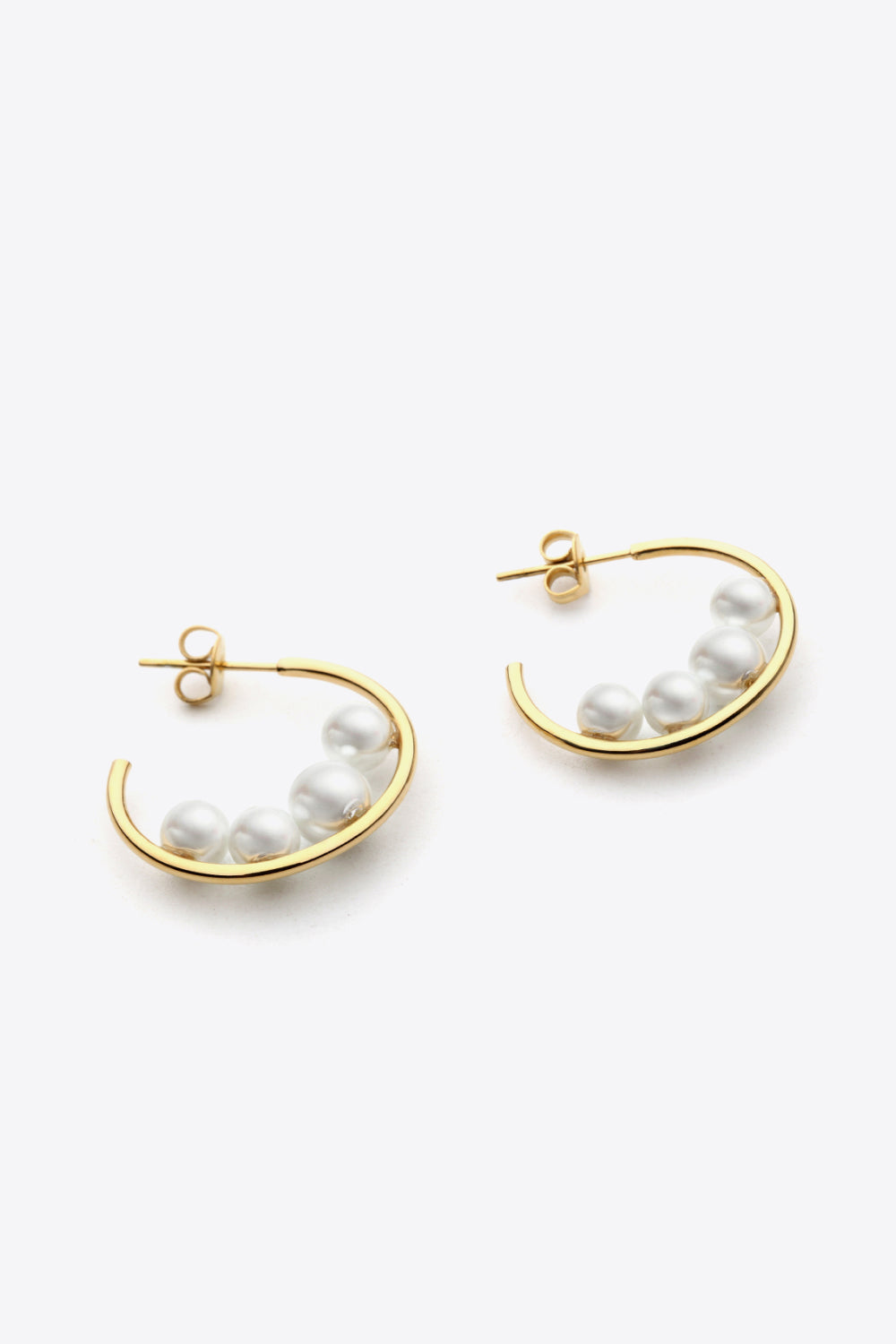 Pearl C-Hoop Earrings