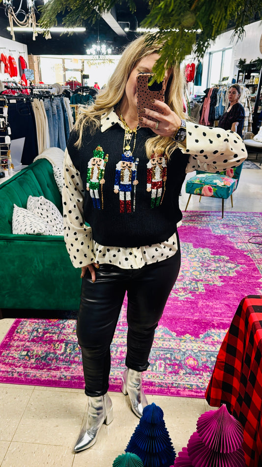 Toy Soldiers Sequins Sweater Vest