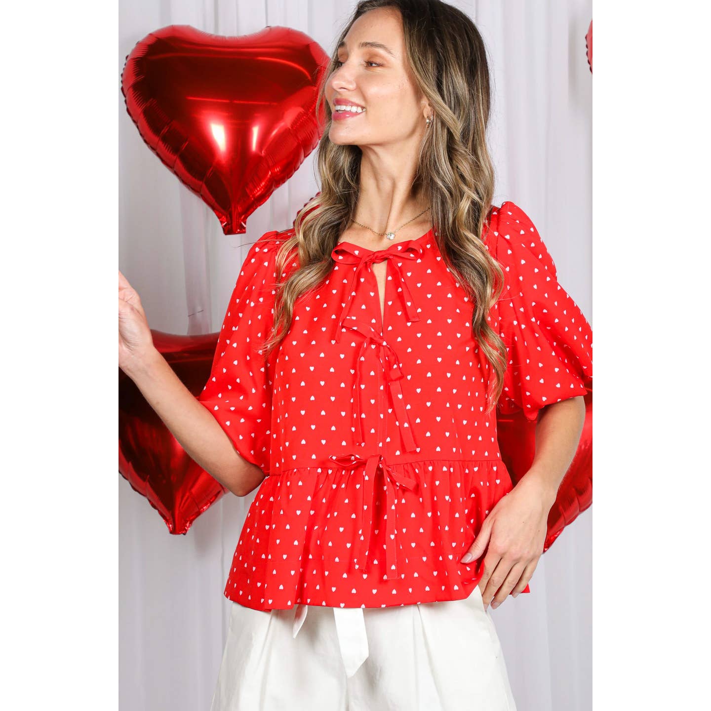 Heart Front Tie Top