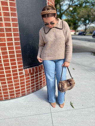 Charlee Stitched Collar Sweater