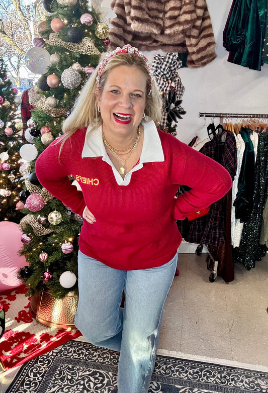 CUSTOM Chiefs Polo Sweater w/ Collar