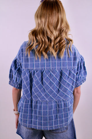 The Cool Girl Check Denim Top
