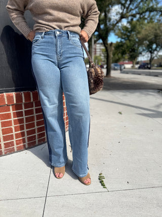 JBD Mid Rise Tuxedo Sweat Jeans