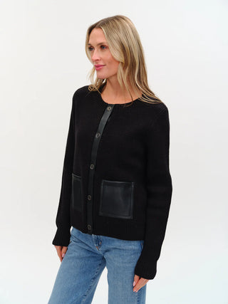 Natalia Faux Leather Cardigan