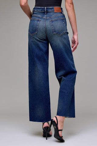 Logan Hidden Dark Vintage Clean Stretch Dad Jean
