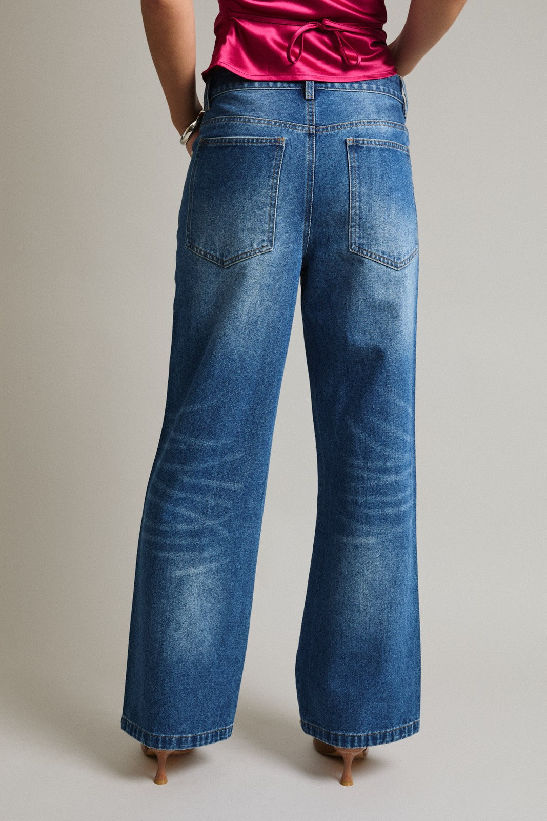 Ashtin Mid-rise Denim Pants With Stud Detail