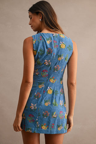 Sweet Pea Embroidered Mini Dress