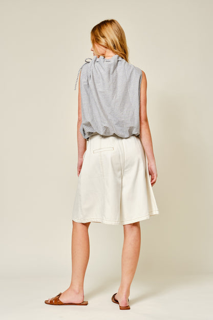 Luka Checkered Sleeveless Bubble Top