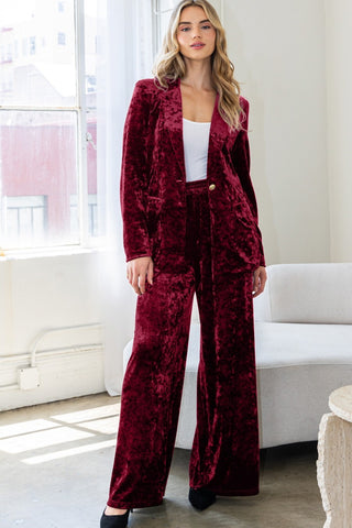 Black Cherry Velvet Blazer