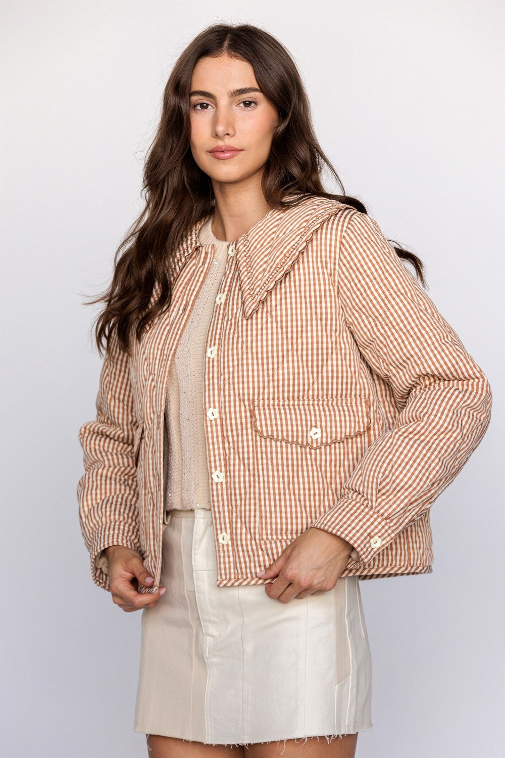 Gretchen Gingham Quilted Jacket