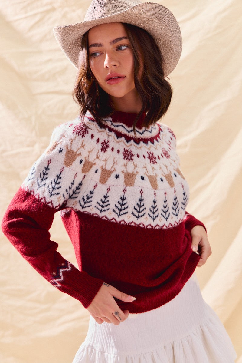 Rudolph Novelty Christmas Holiday Sweater Top