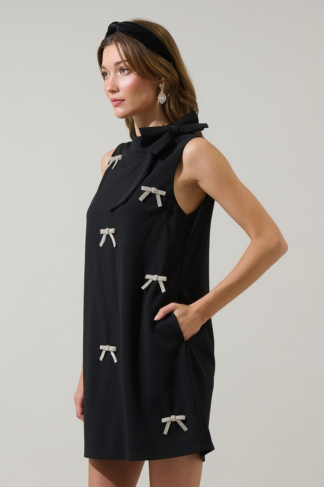 Pamelda Bow Shift Mini Dress