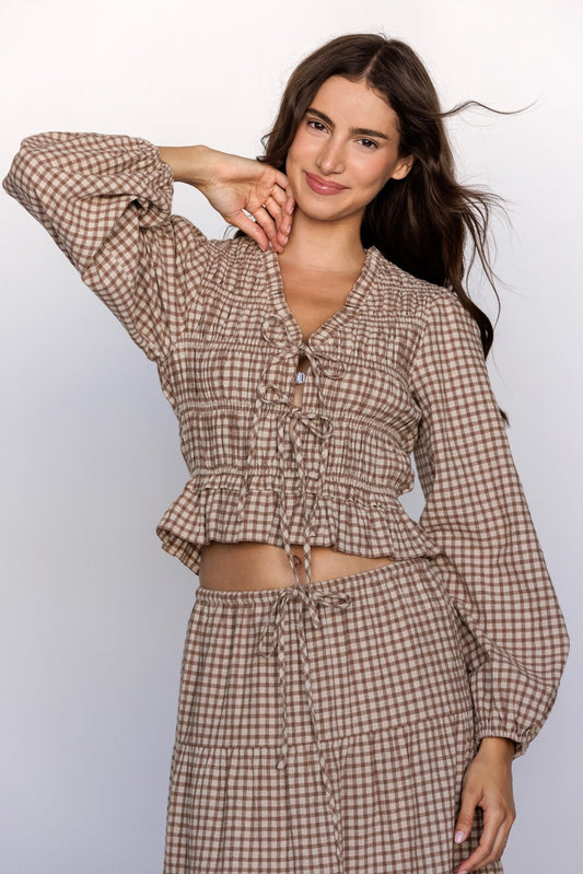 Ginni Gingham Smocked Top