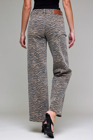 Logan Hidden Tiger Print High Rise Dad Jean