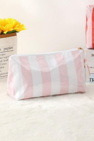 Travel Stripe Cosmetic Makeup Pouch Bag