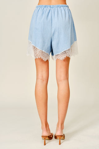 Kenzie Lace Denim Shorts