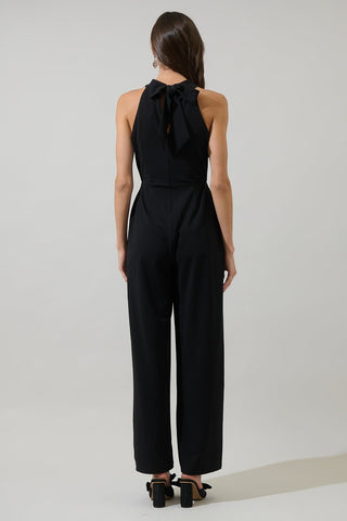 Glow Bow Halter Neck Jumpsuit