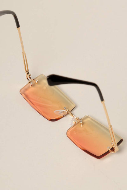 Rimless Rectangular Sunglasses