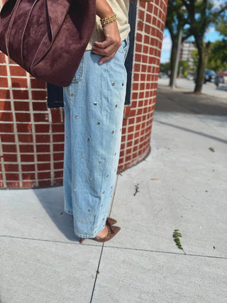 Bianca Studded Barrel Denim