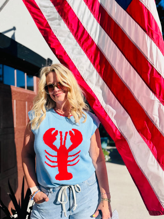 Lobster Scallop Edge Sweater Top