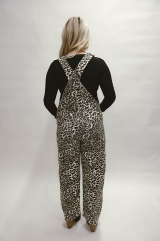 Leopard Slouchy Relax Fit Denim Overall