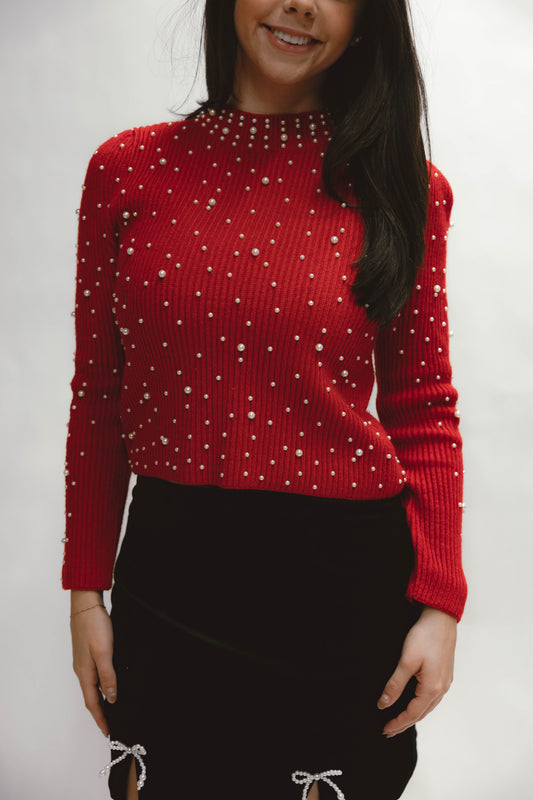 Pia Pearl Embellished Sweater