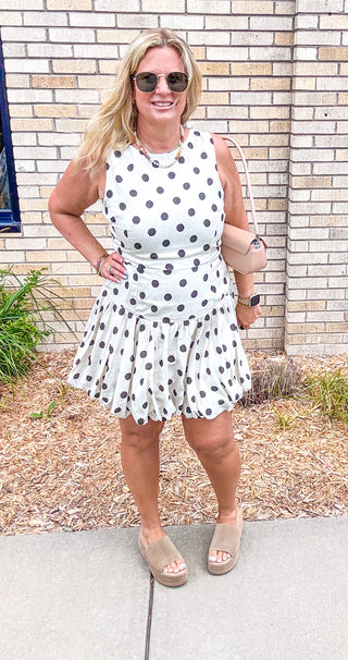 Frankie Polka Dot Sleeveless Bubble Dress