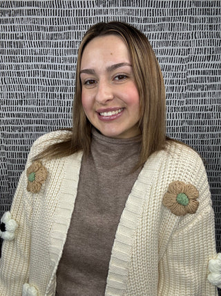 3D Chunky Flower Cardigan