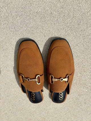 Eileen Horsebit Link Mule Flats