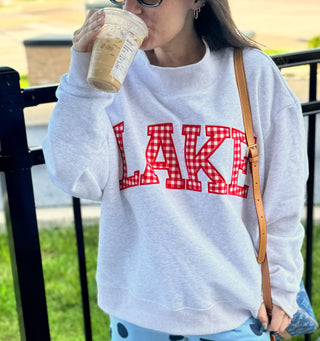 Lake Gingham Mock Neck Sweatshirt