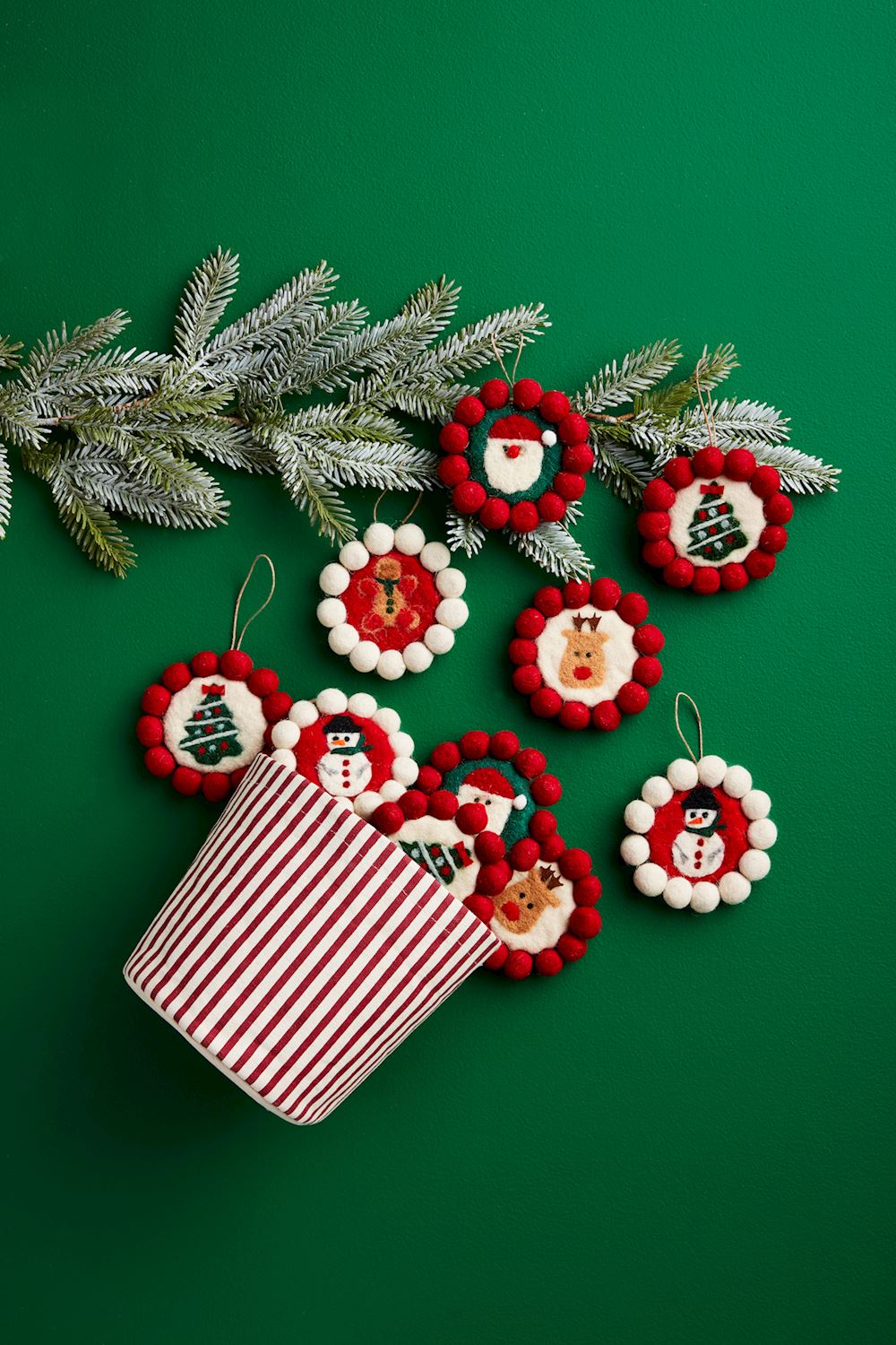 Christmas Pom Ornaments