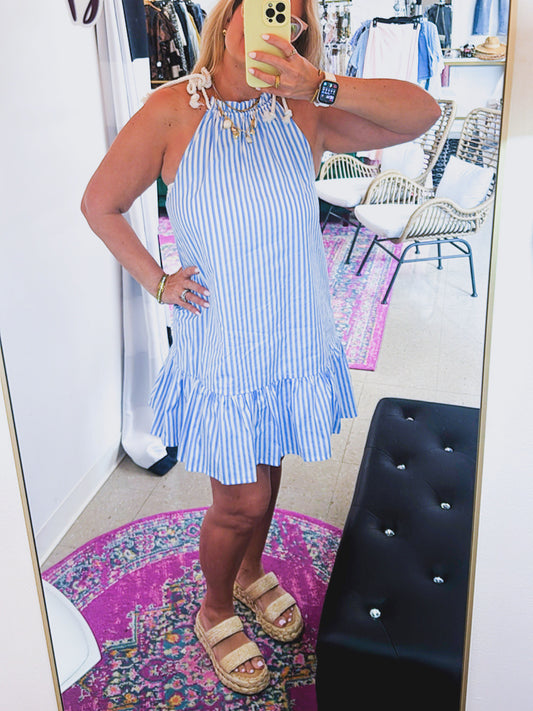 Belly Rumba Halter Mini Dress