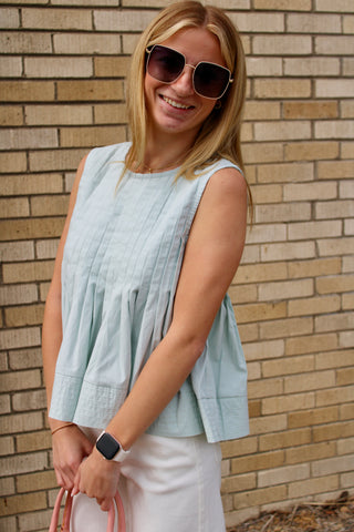 Sophia Pleated Peplum Tank