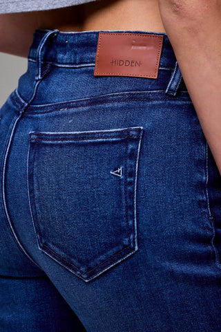 Tracey Hidden Dark Wash Cuffed Straight Jean